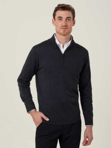 Picture of NNT Mens Long Sleeve Zip Neck Jumper